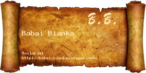 Babai Bianka névjegykártya